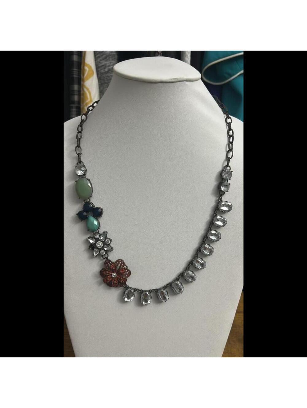 Plunder Statement Multi-Gem Rhinestone Pendant Necklace